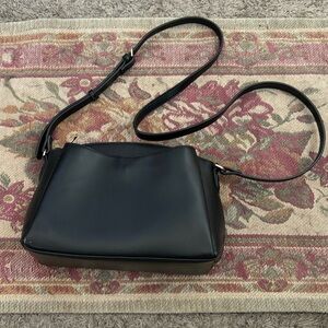 Small Black Crossbody Bag with Gold Hardware